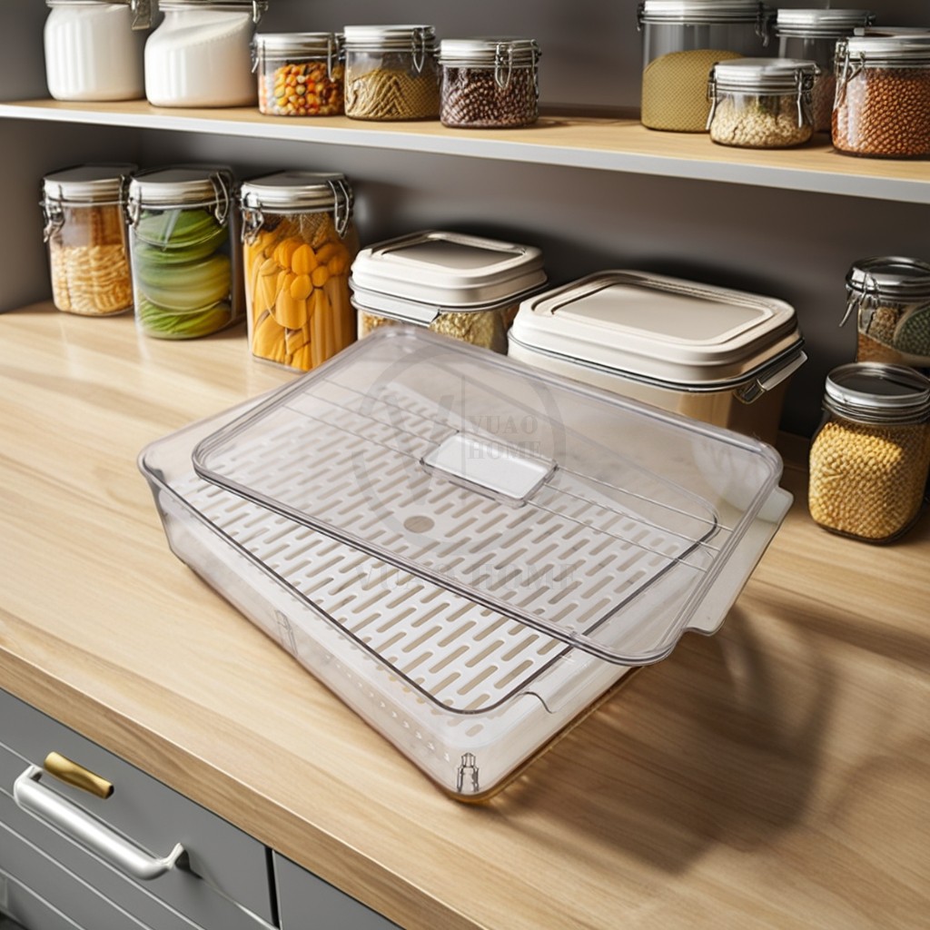 Acrílico para refrigerador con tapa, Almacenamiento de verduras