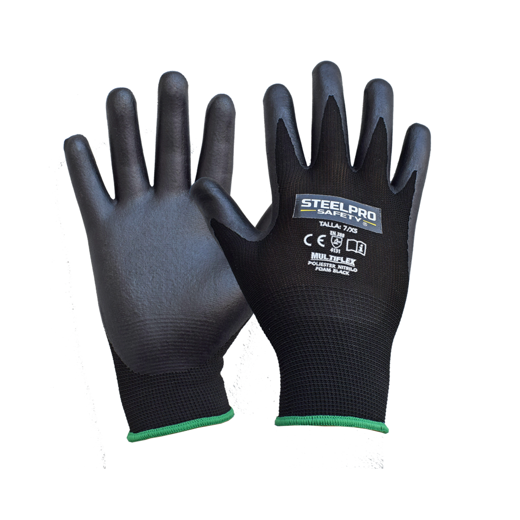 Multiflex poliéster nitrilo Foam black, Steelpro