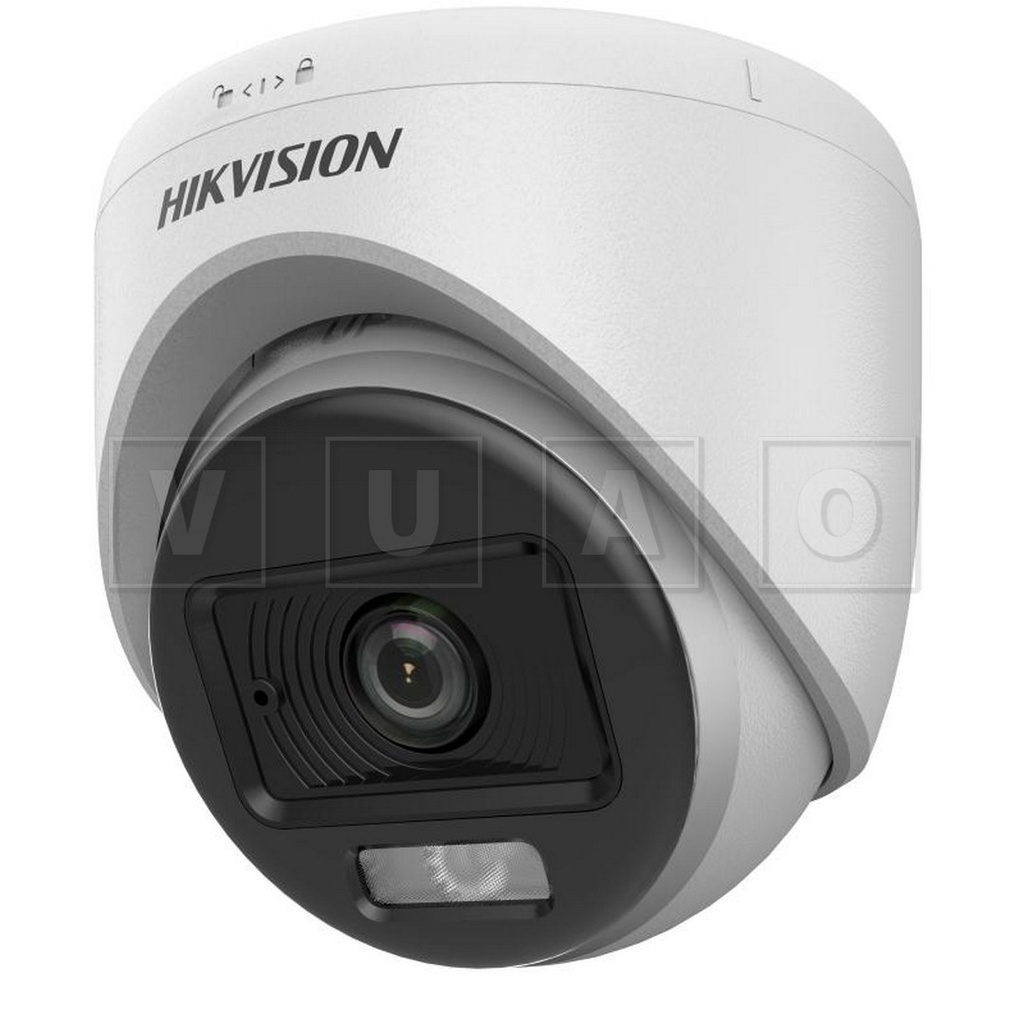Hikvision DS-2CE70DF0T-LPFS 2.8mm Luz híbrida inteligente de 2 MP con cámara de torreta fija para interiores ColorVu