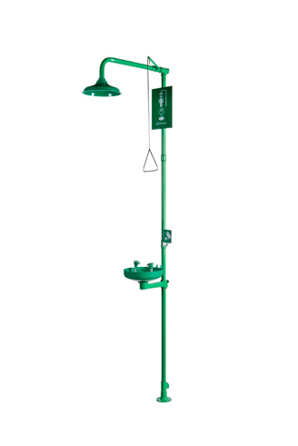 Haws CL-001 KIT ABS Ducha y lavaojos de emergencia en acero galvanizado, con accionamiento manual. Accesorios en plástico ABS.