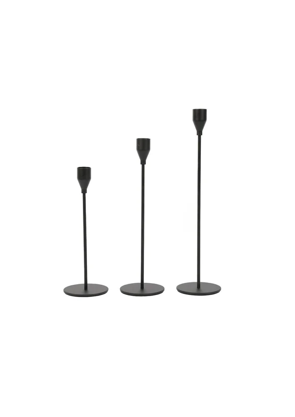 Candelabros (set de 3) (Negro)