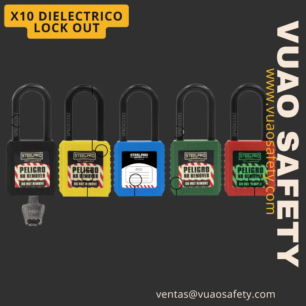 Candado X10 Dieléctrico 🔒Lock-Out - Steelpro