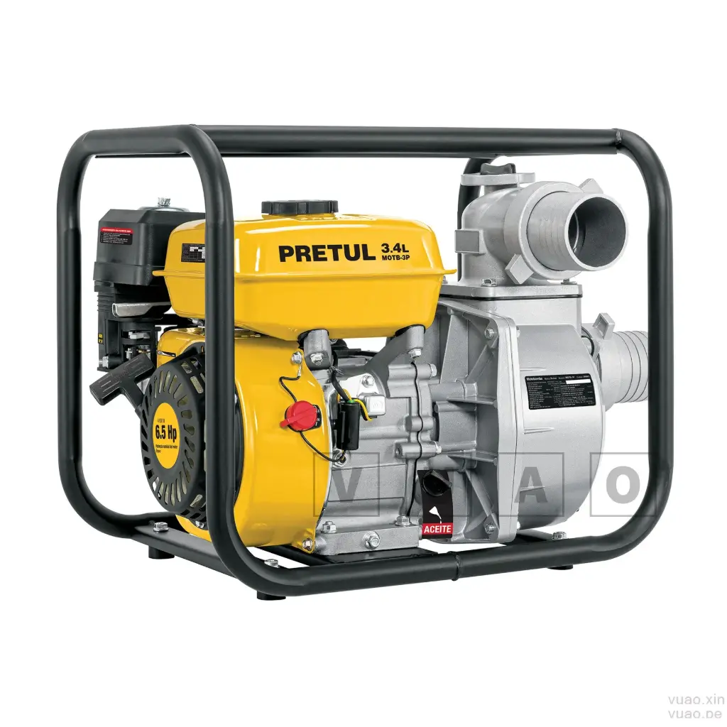 [VU26063] Motobomba autocebante 3"x3", gas. 6-1/2HP, agrícola MOTB-3P, PRETUL